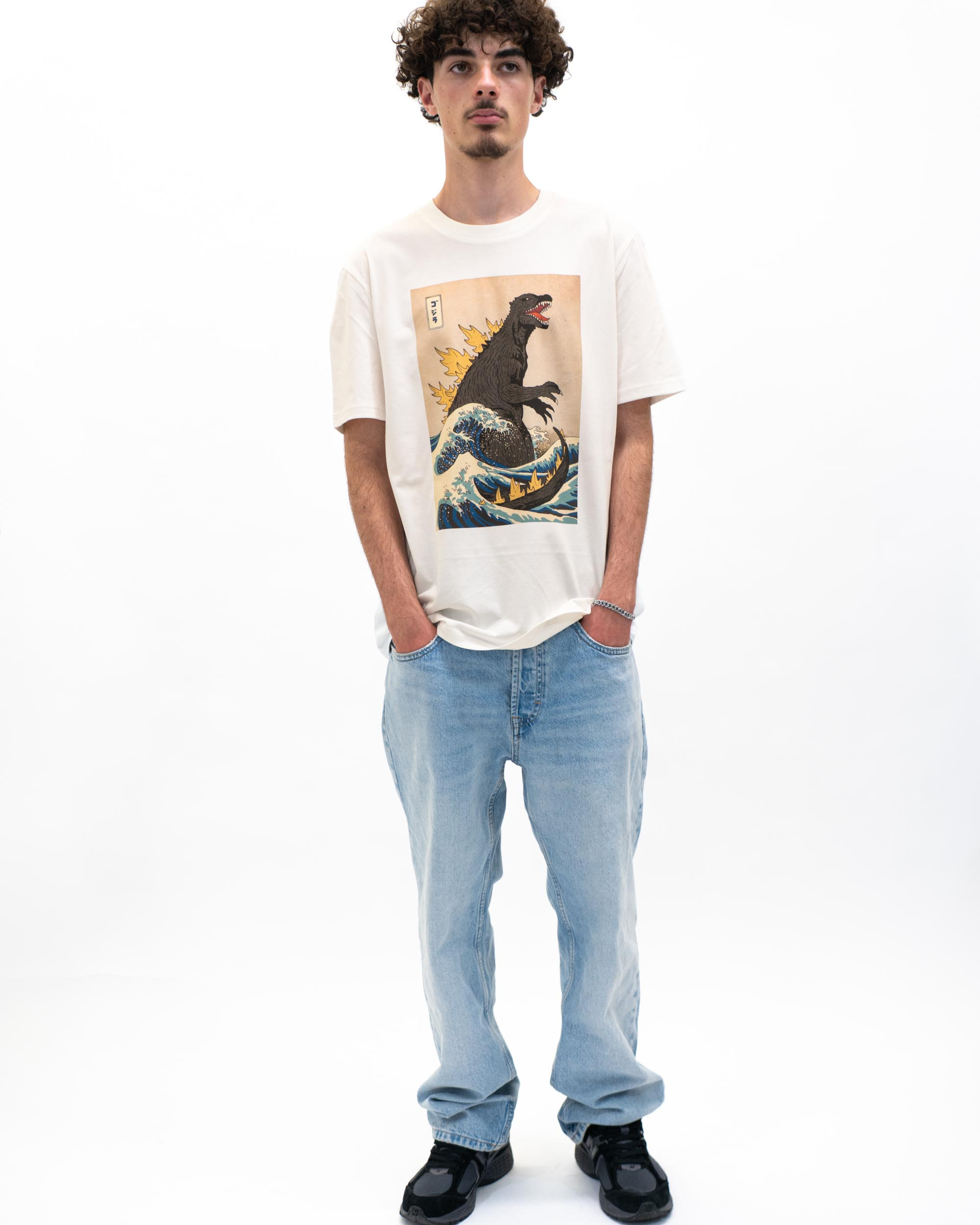 T-shirt Godzilla Vague Hokusai Grafitee