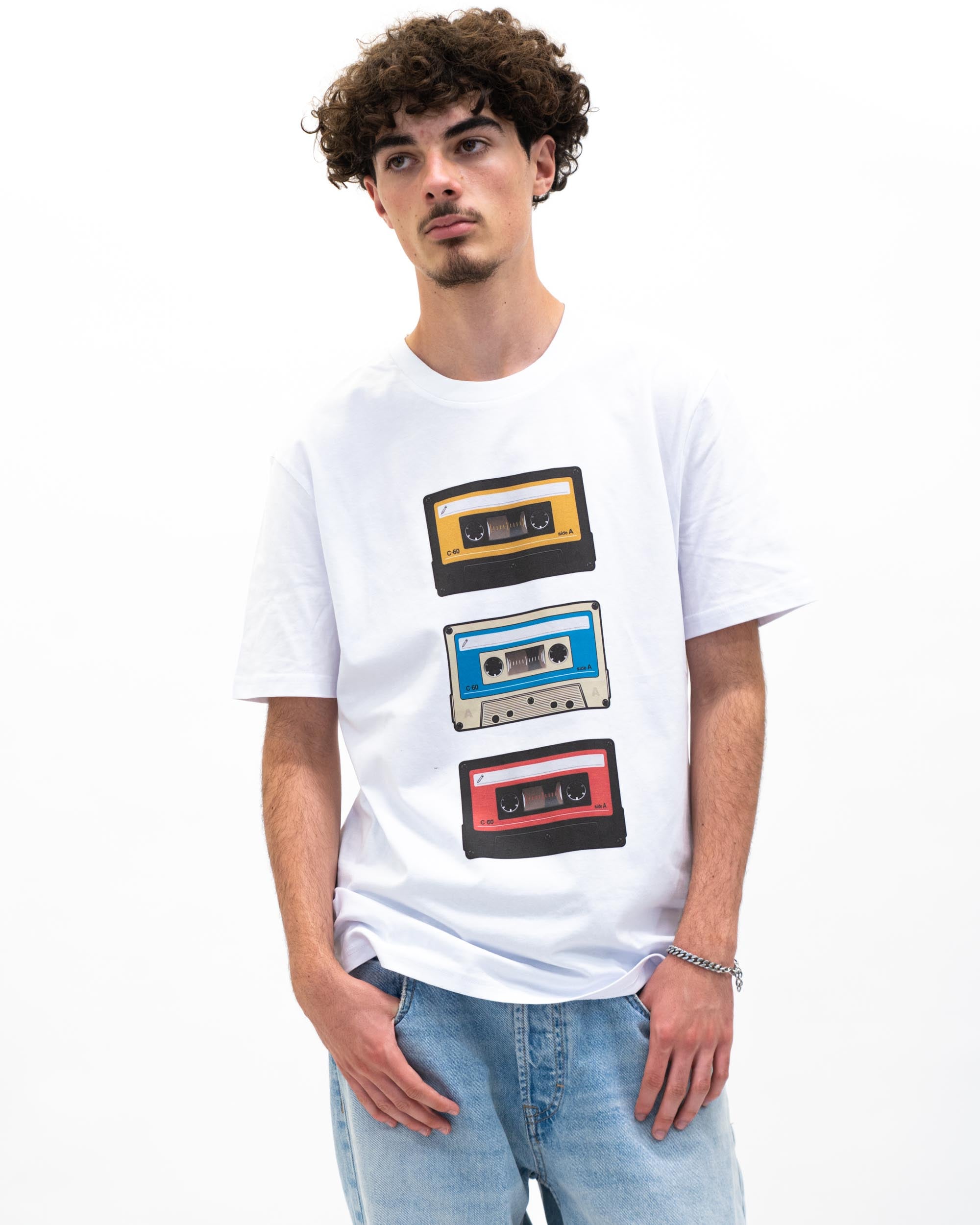 T-shirt K7 de couleur Blanc