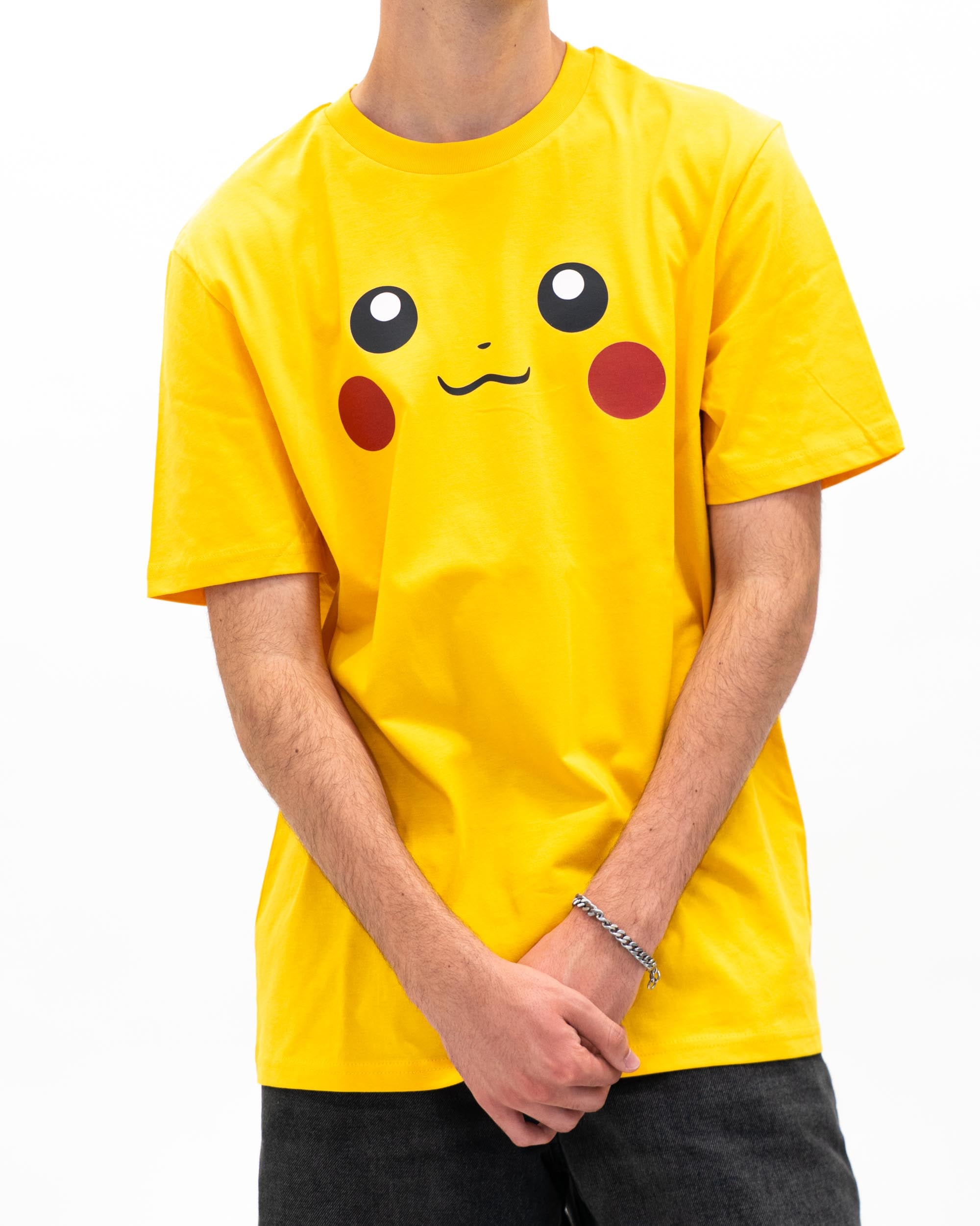 T-shirt Pikachu Face de couleur Jaune