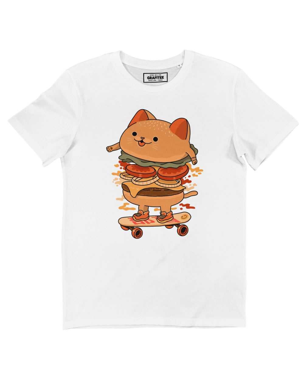 Tee shirt Burger Cat Skater Grafitee