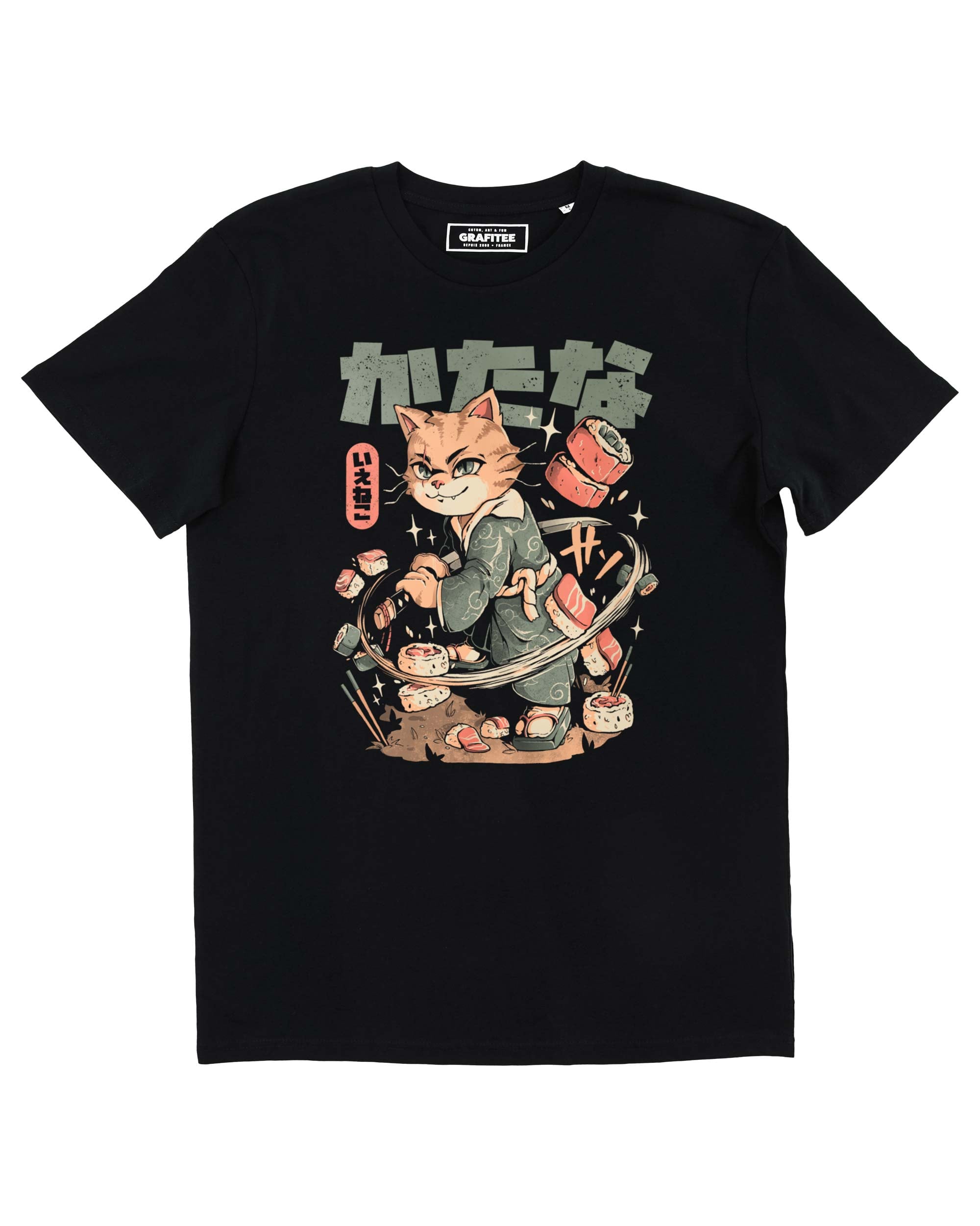 Teeshirt Sushi Slayer Cat Grafitee