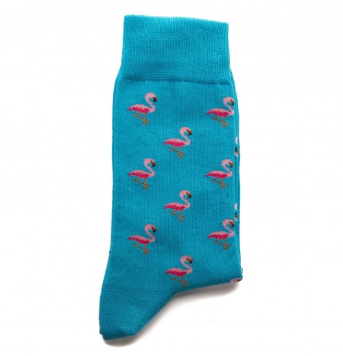 Chaussettes Flamingo pour Unisexe de couleur Bleu clair