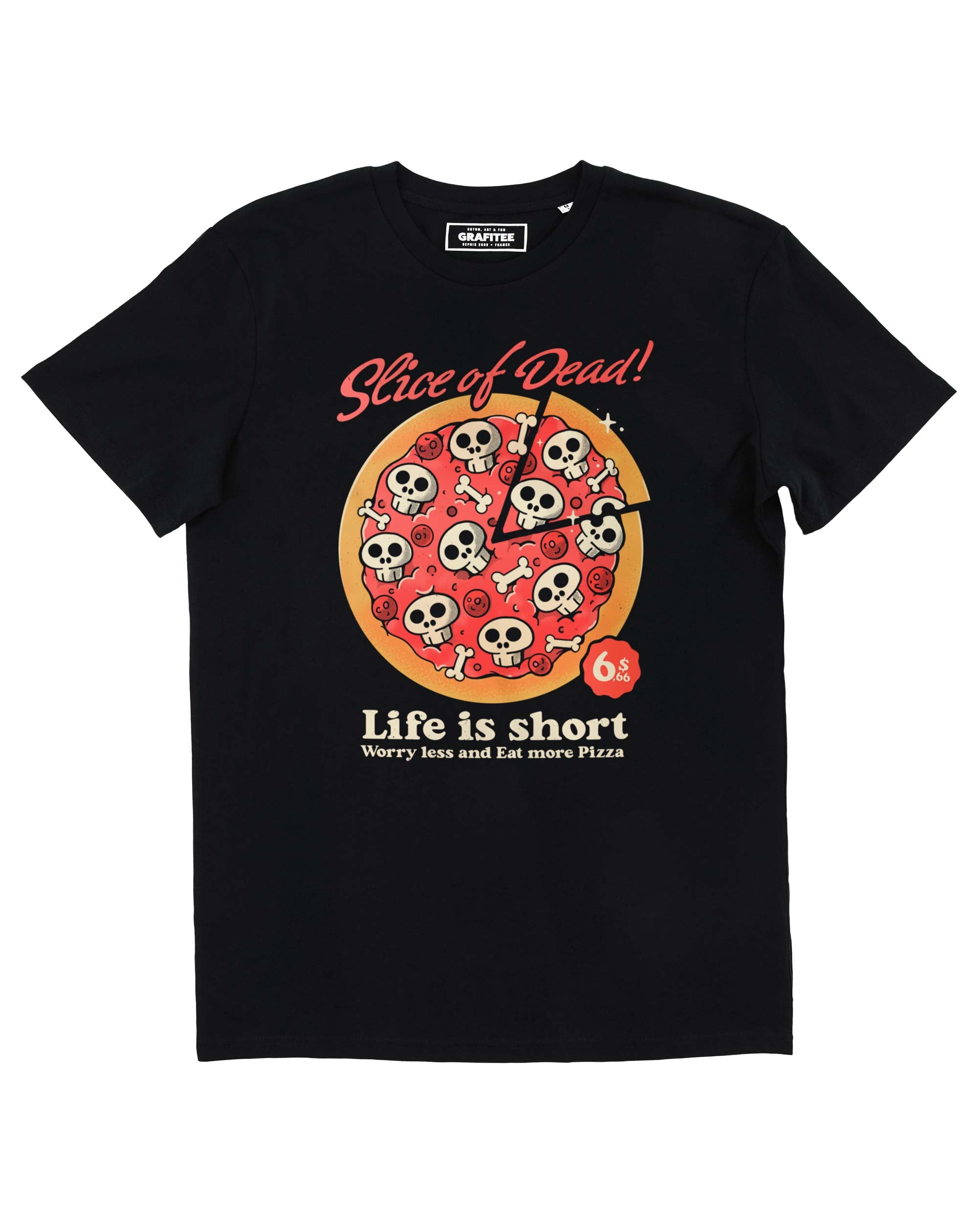 T-shirt Pizza Slice Skull Grafitee