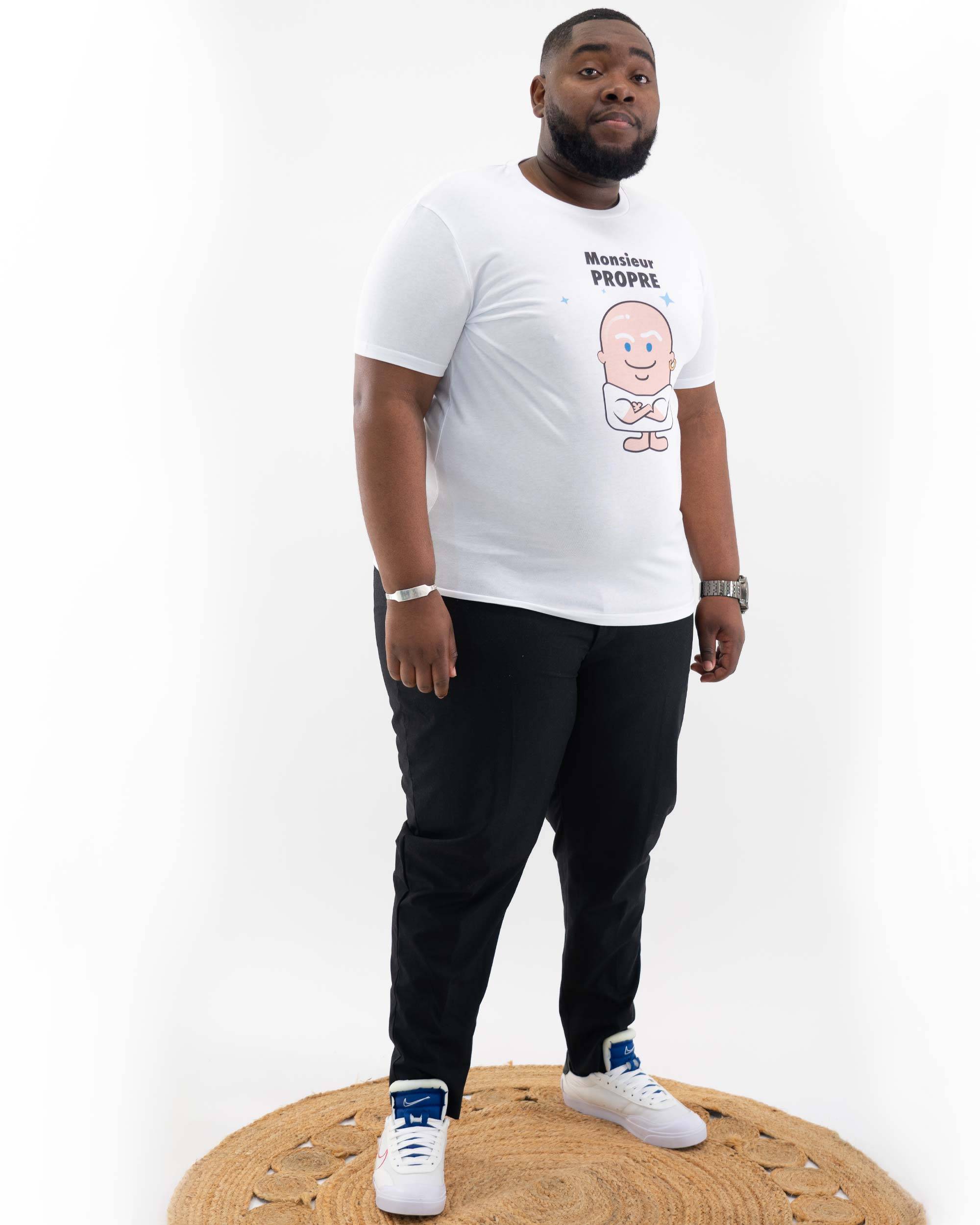 T-shirt Monsieur Propre (En Promo) de couleur Blanc