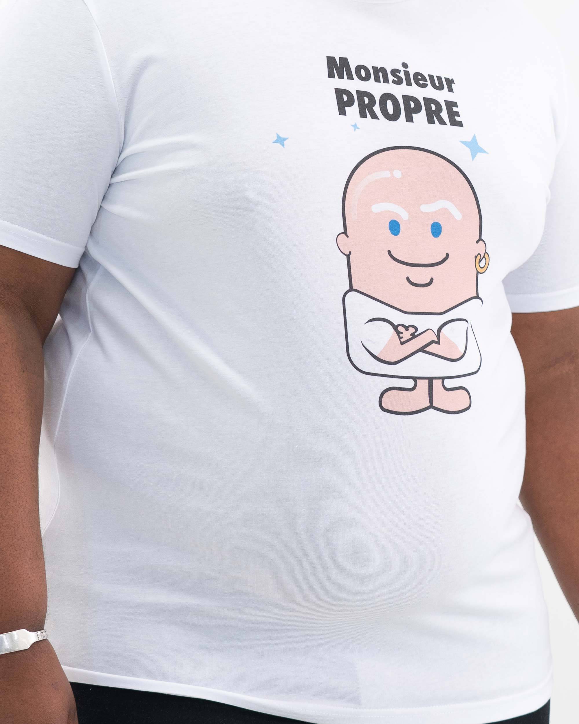 T-shirt Monsieur Propre (En Promo) de couleur Blanc