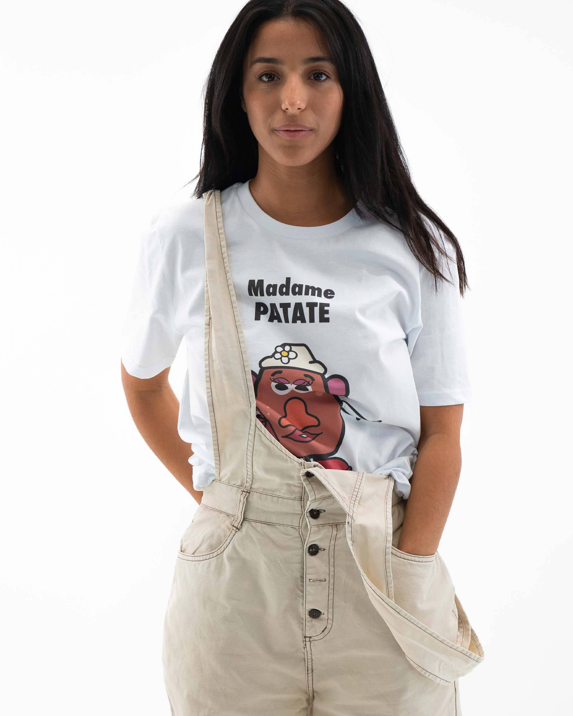 T-shirt Madame Patate (En Promo) de couleur Blanc