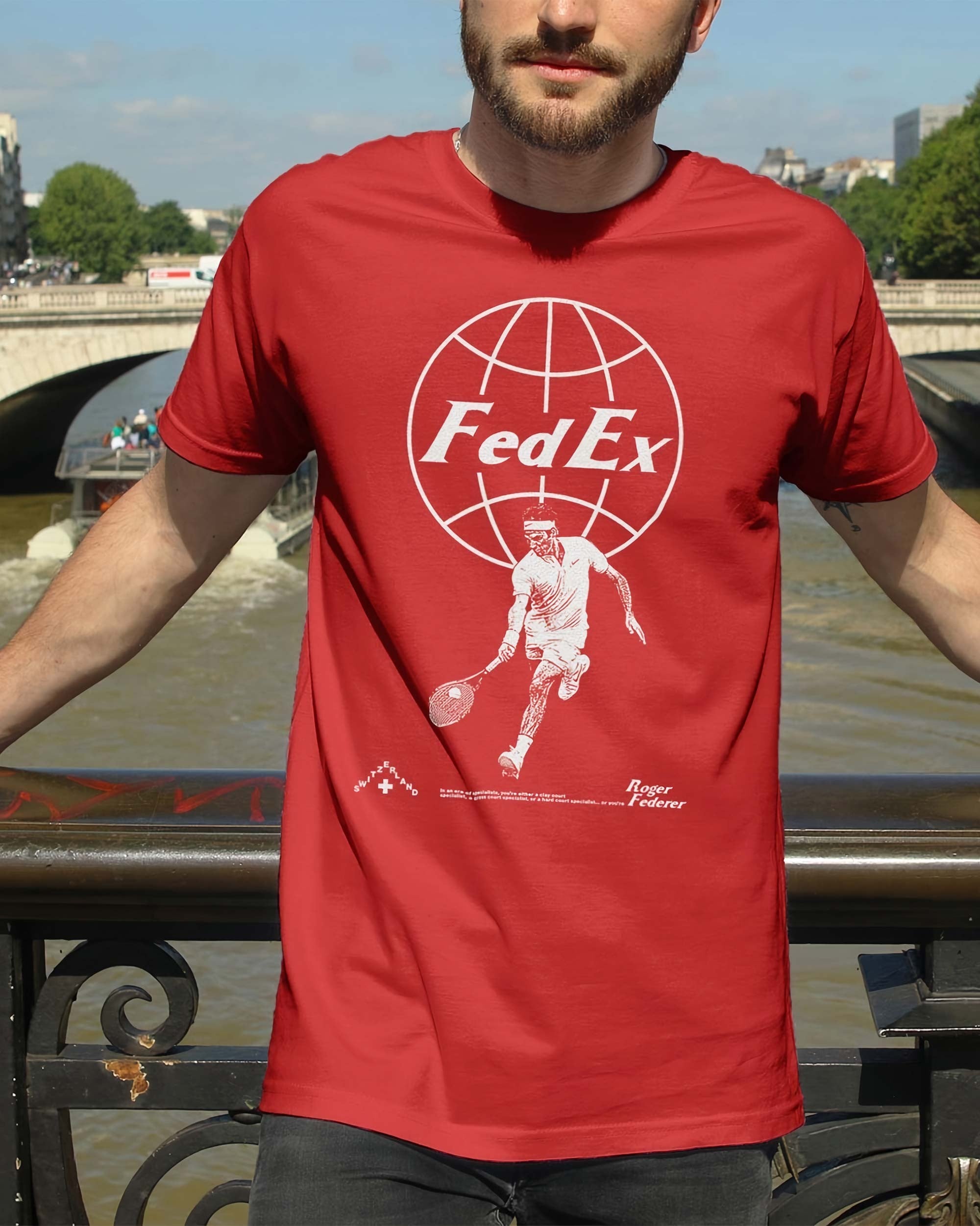 T-shirt Fedex (En promo) de couleur Rouge
