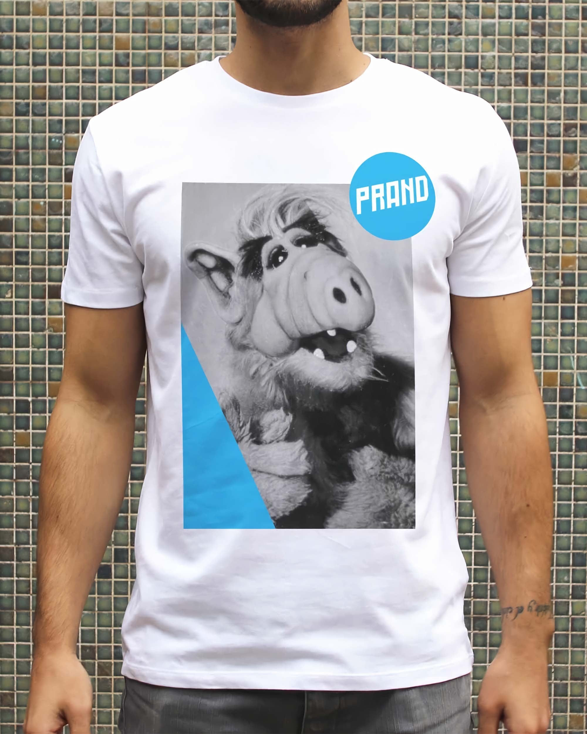 T-shirt ALF (En Promo) de couleur Blanc