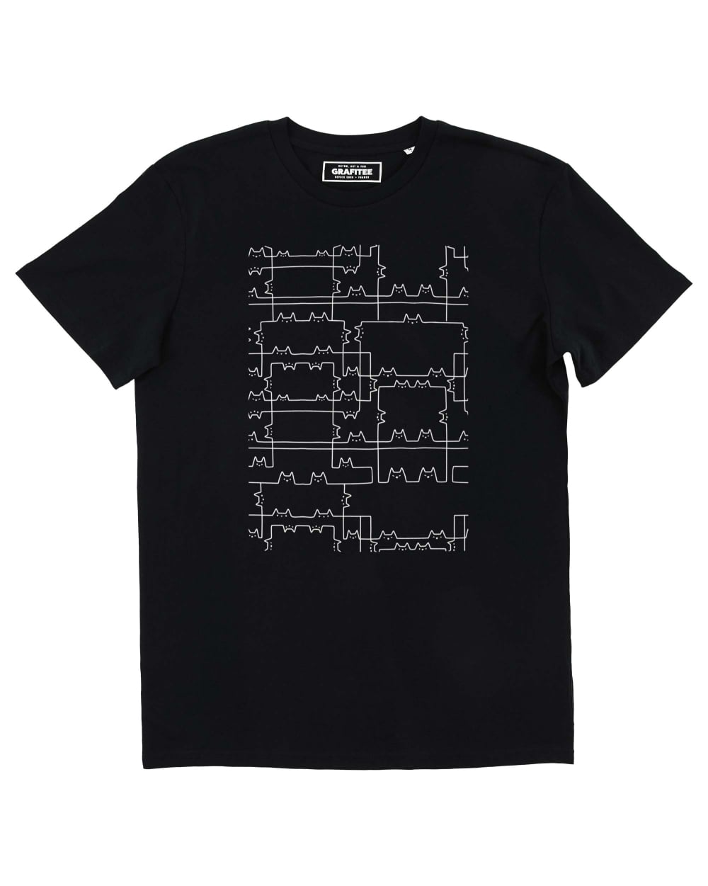 T-shirt Cat Lines Geometric Cubism Grafitee