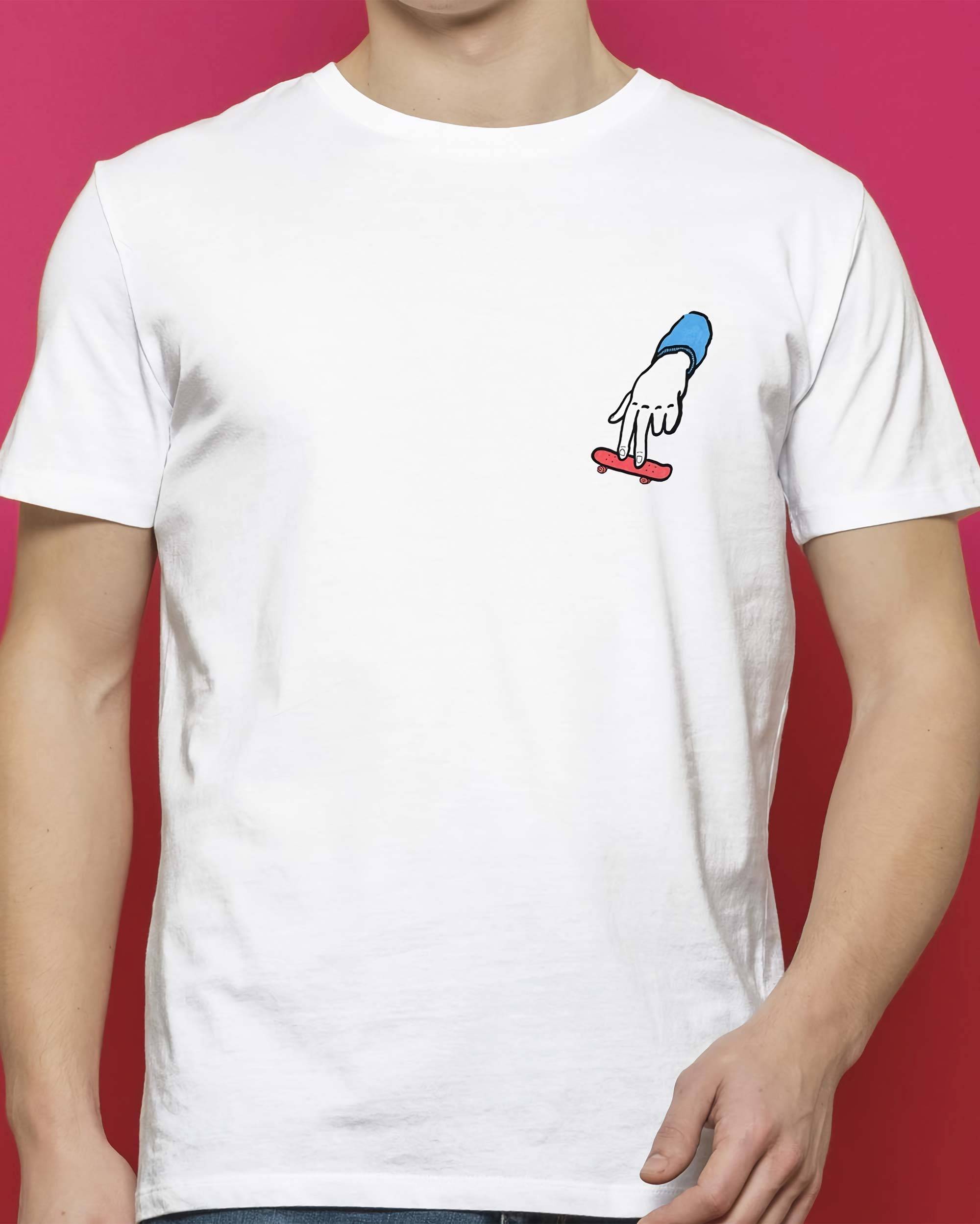 T-shirt Finger Skate (En Promo) de couleur Blanc