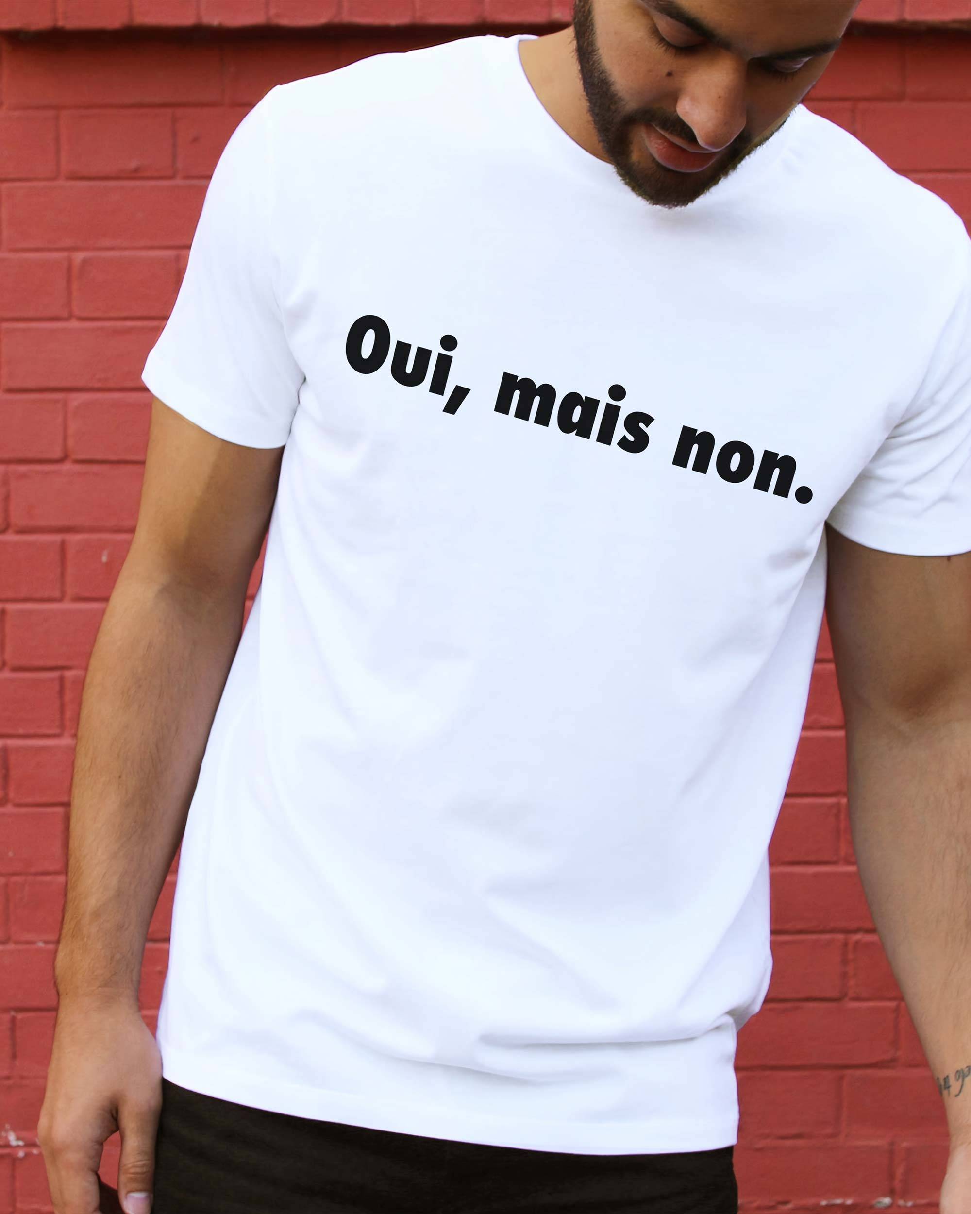 T-shirt Oui Mais Non (En Promo) de couleur Blanc