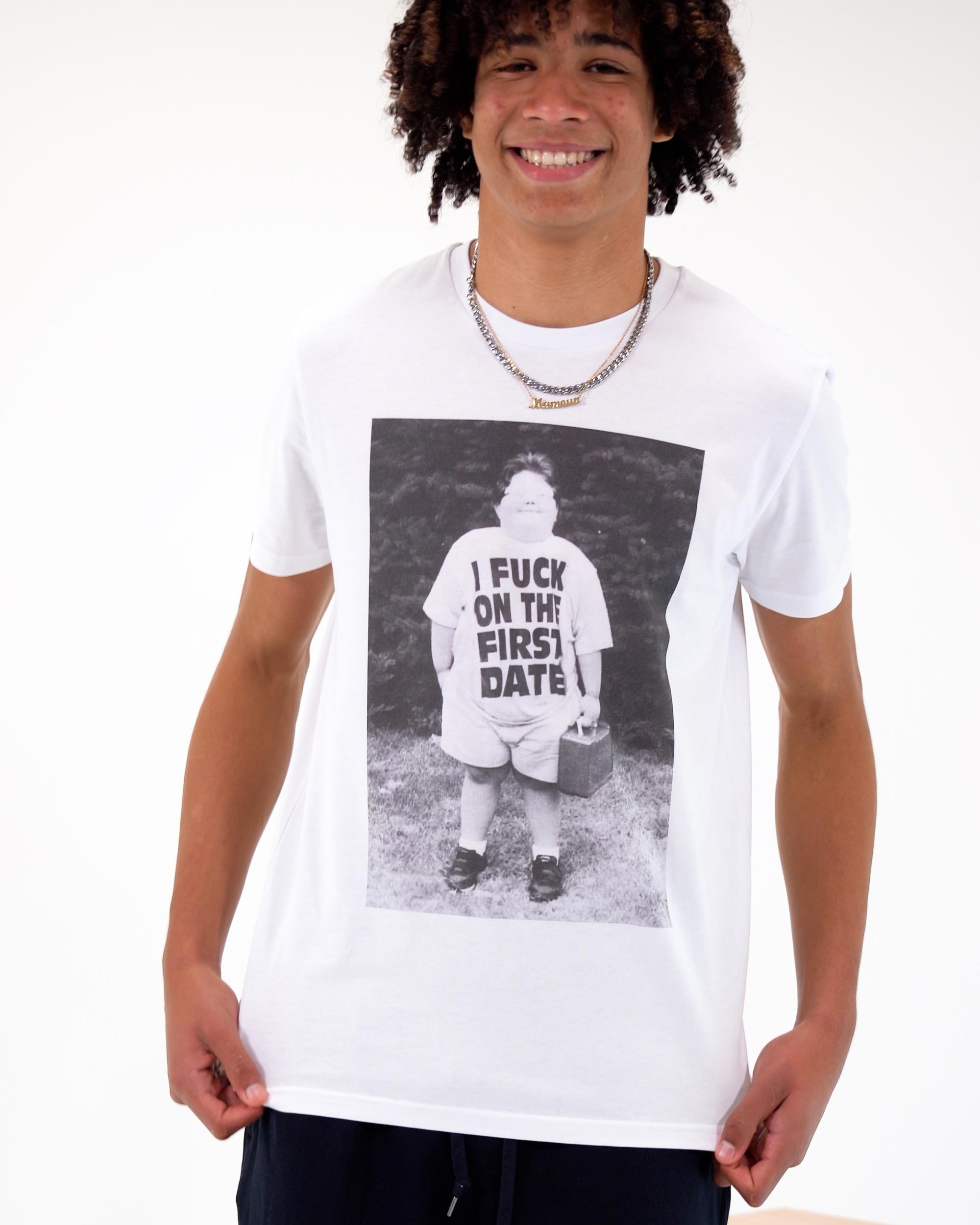 T-shirt First Date (En Promo) de couleur Blanc