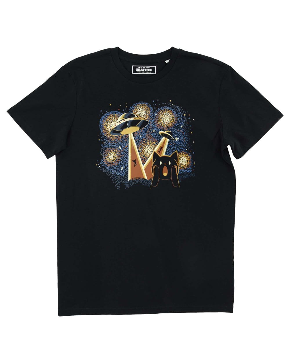 T-shirt Alien Invasion Cat Scream Grafitee