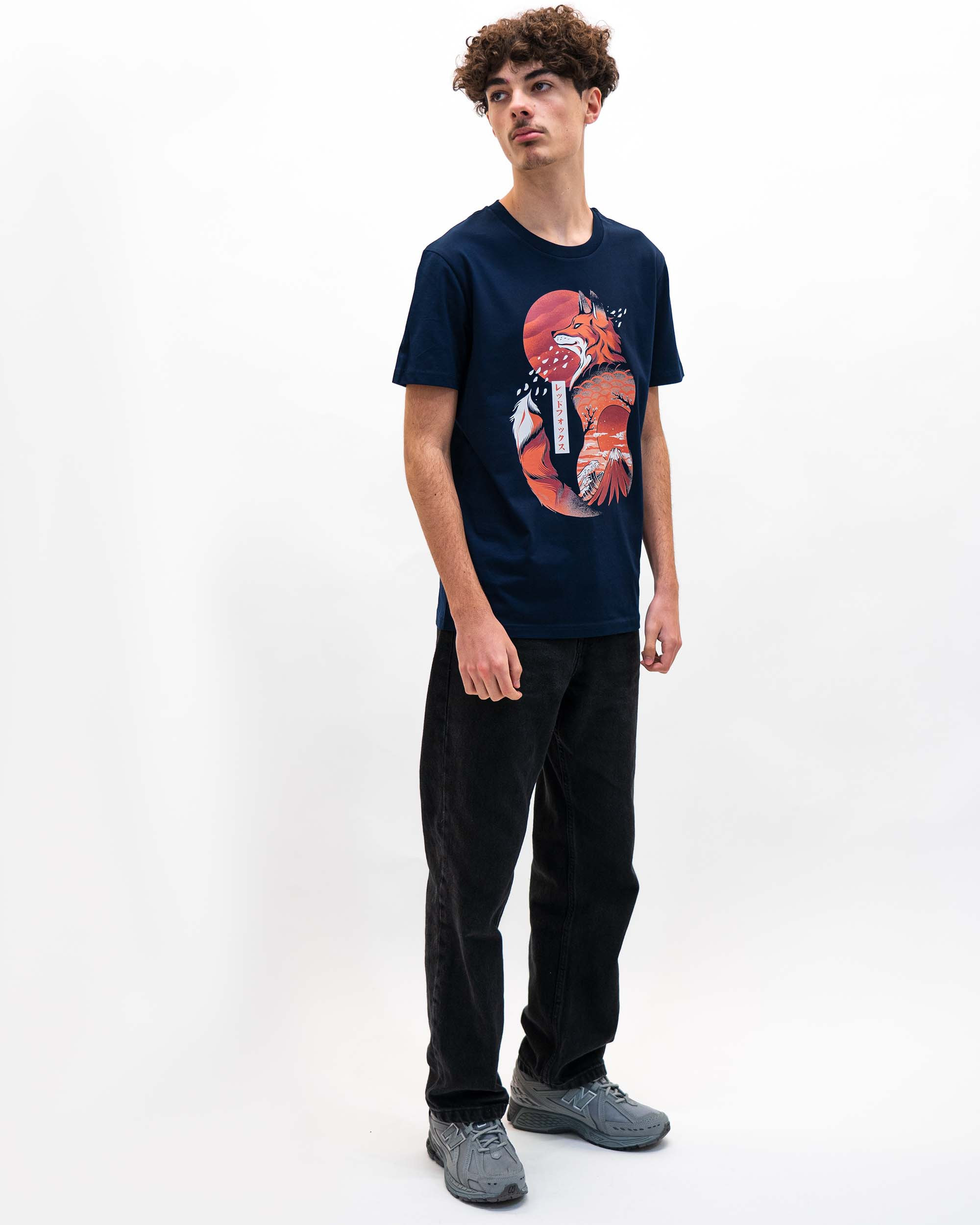 T-shirt Renard Japonais (En Promo) de couleur Navy