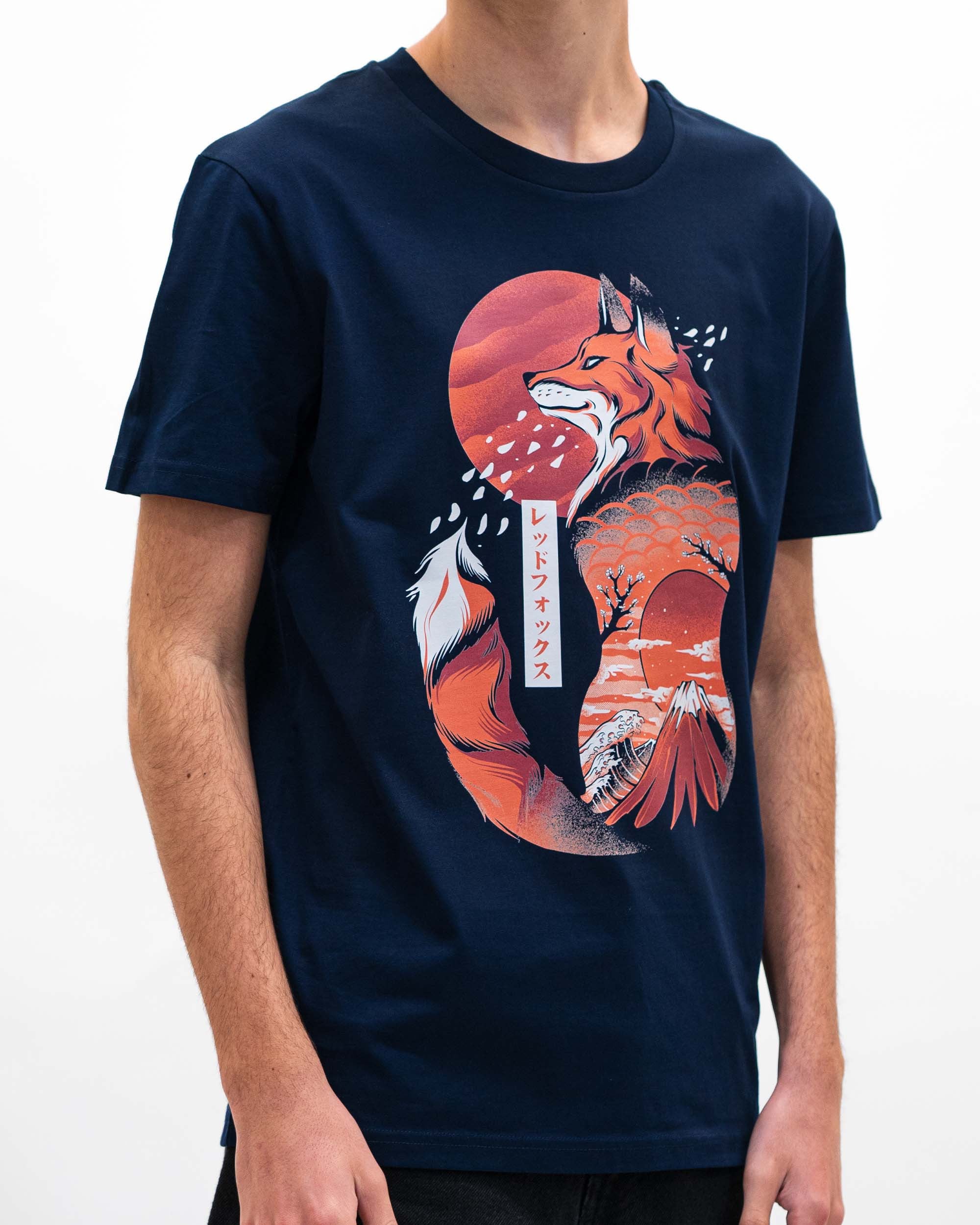 T-shirt Renard Japonais (En Promo) de couleur Navy