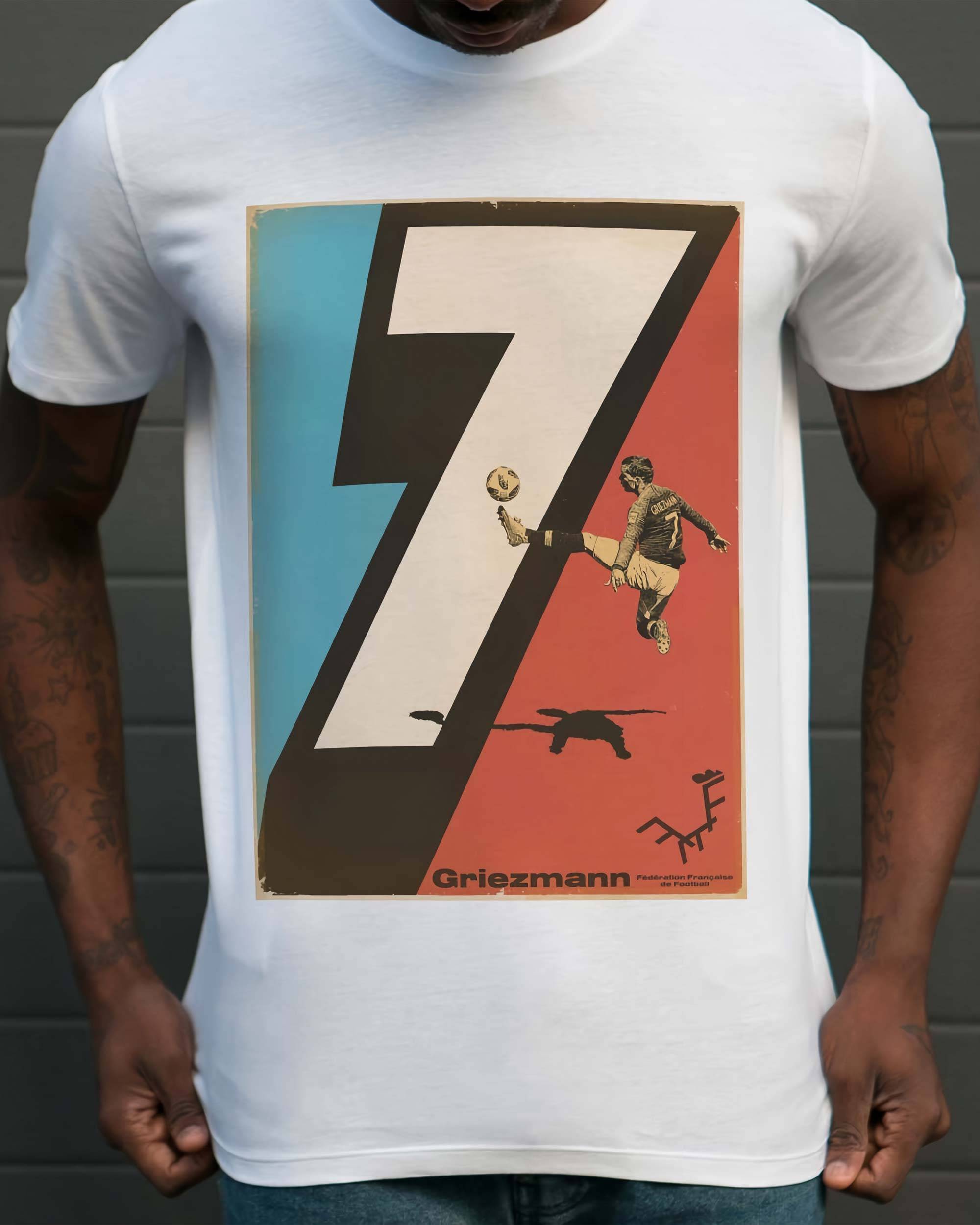 T-shirt Griezmann n°7 (En Promo) de couleur Blanc