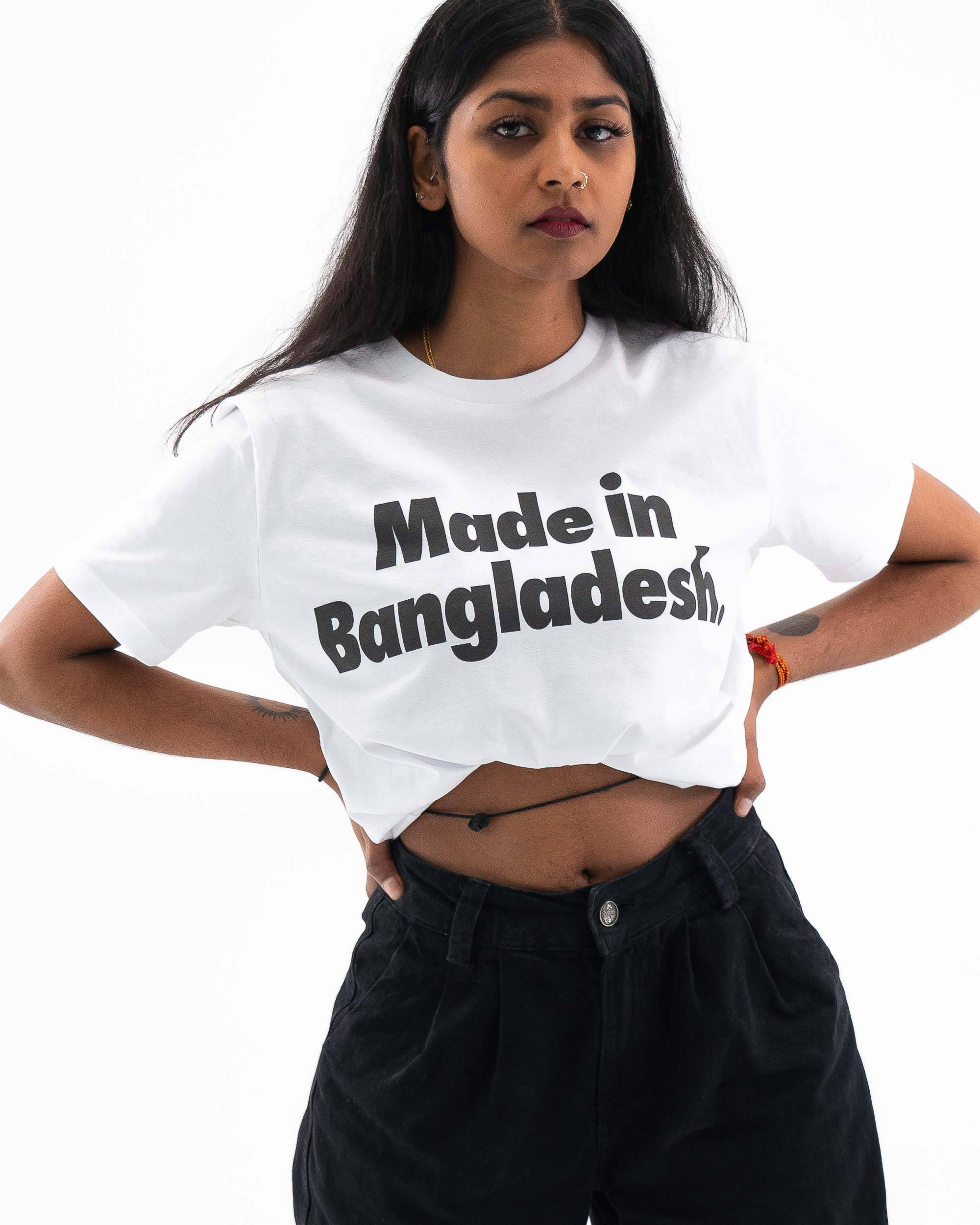 T-shirt Made In Bangladesh (En Promo) de couleur Blanc