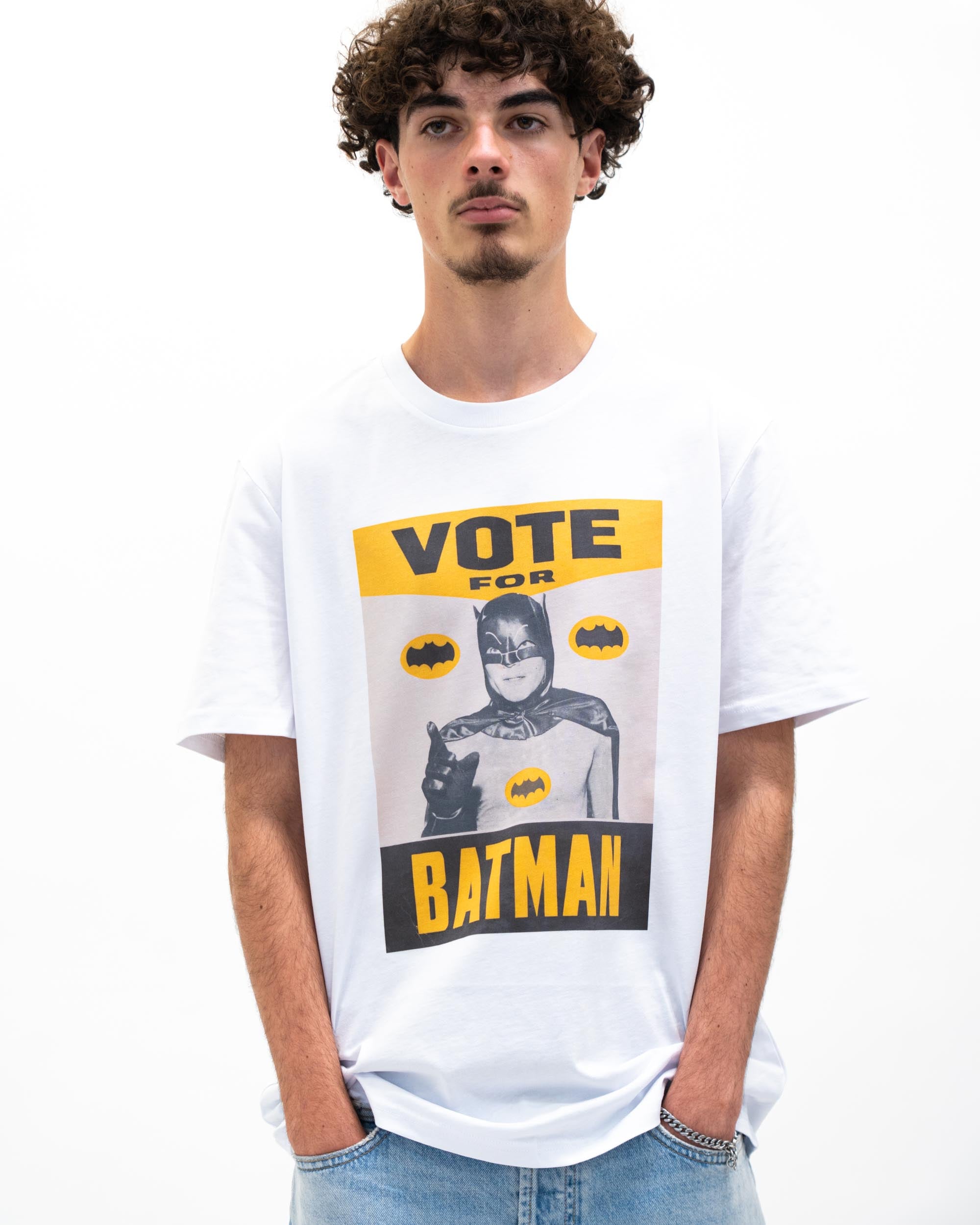 T-shirt Vote for Batman (En Promo) de couleur Blanc