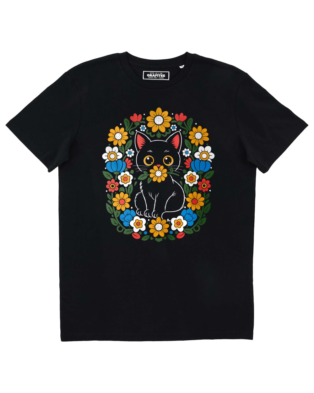 Tee shirt Floral Cat Grafitee