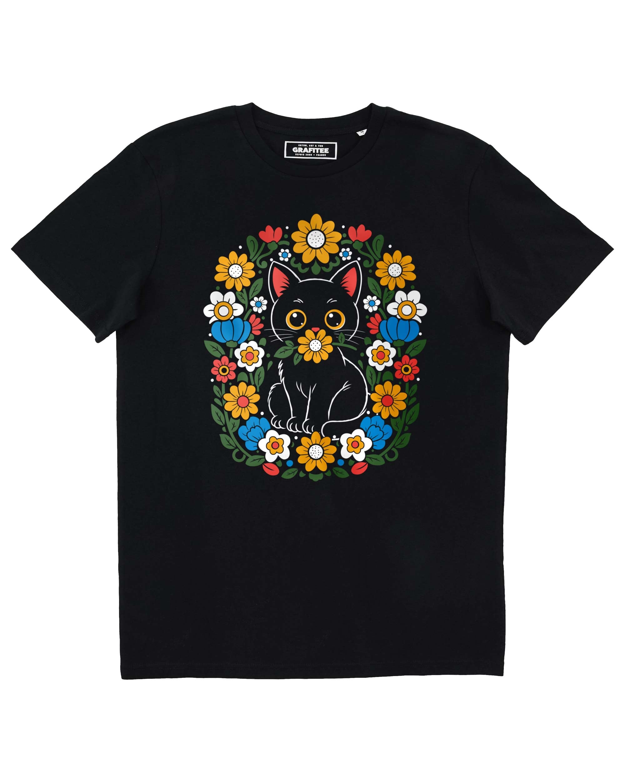 Tee shirt Floral Cat Grafitee