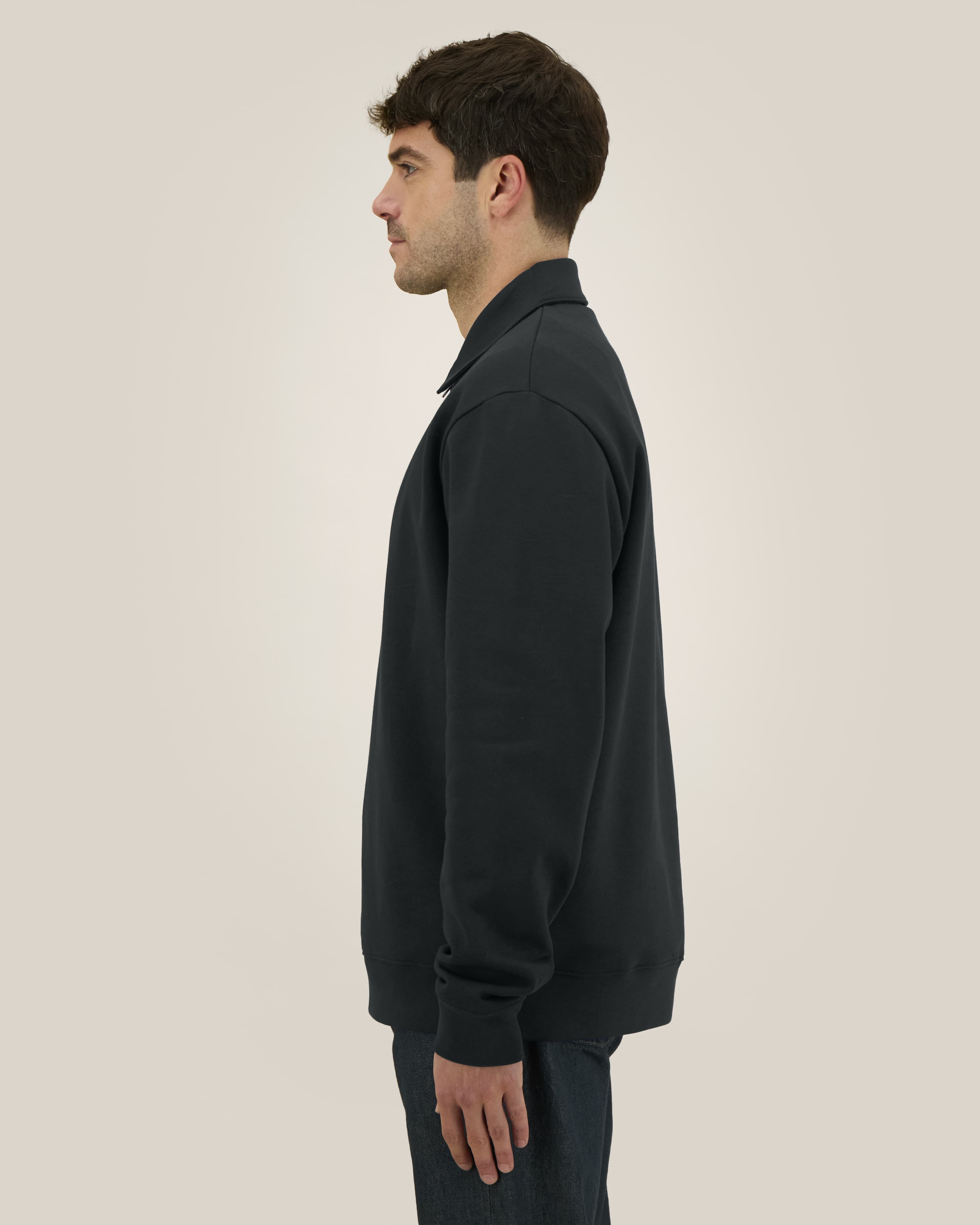 Sweatshirt Polo Proper de couleur Black - C002 de la marque Stanley/Stella