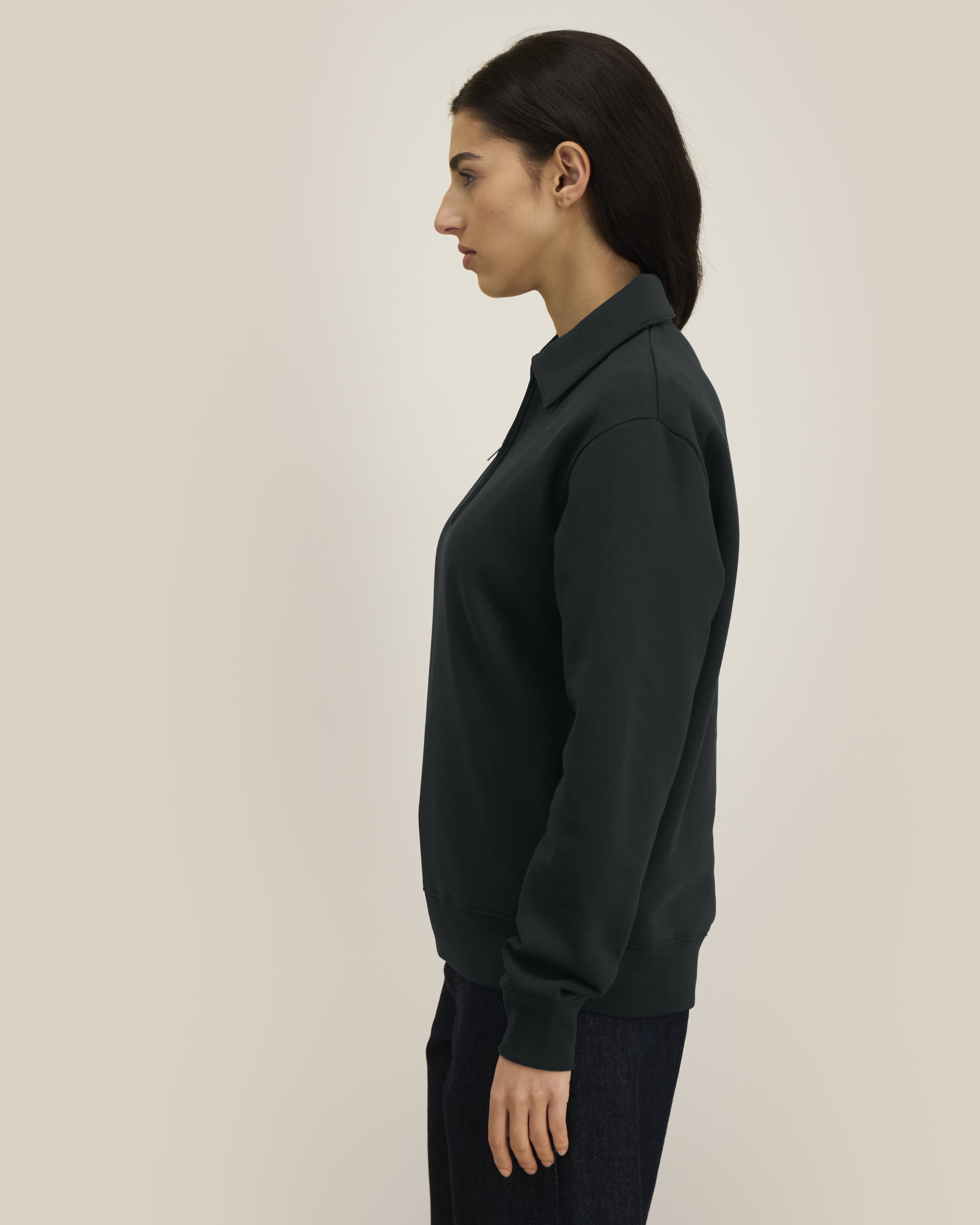 Sweatshirt Polo Proper de couleur Black - C002 de la marque Stanley/Stella