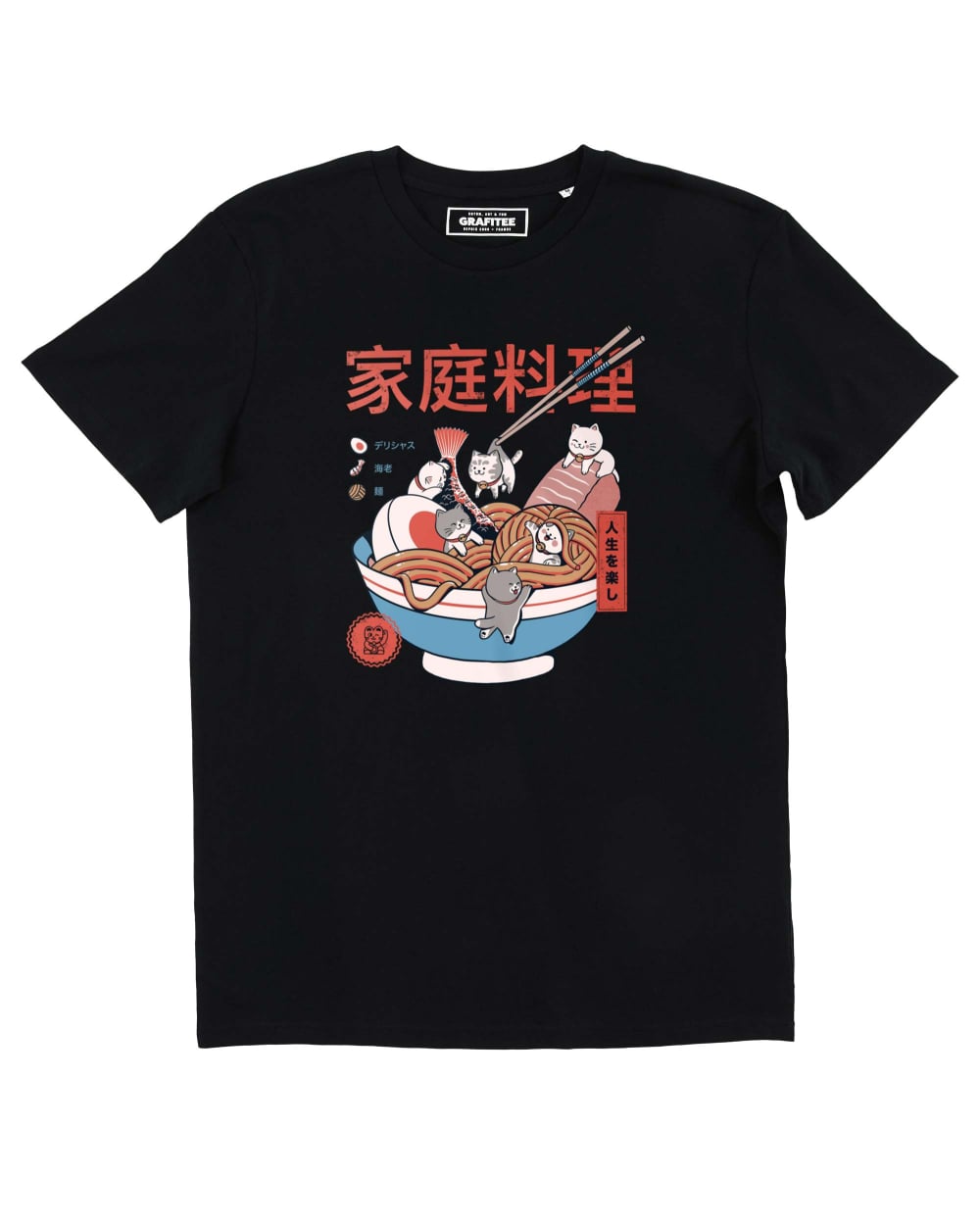 T-shirt Ramen et Mini Chats Grafitee