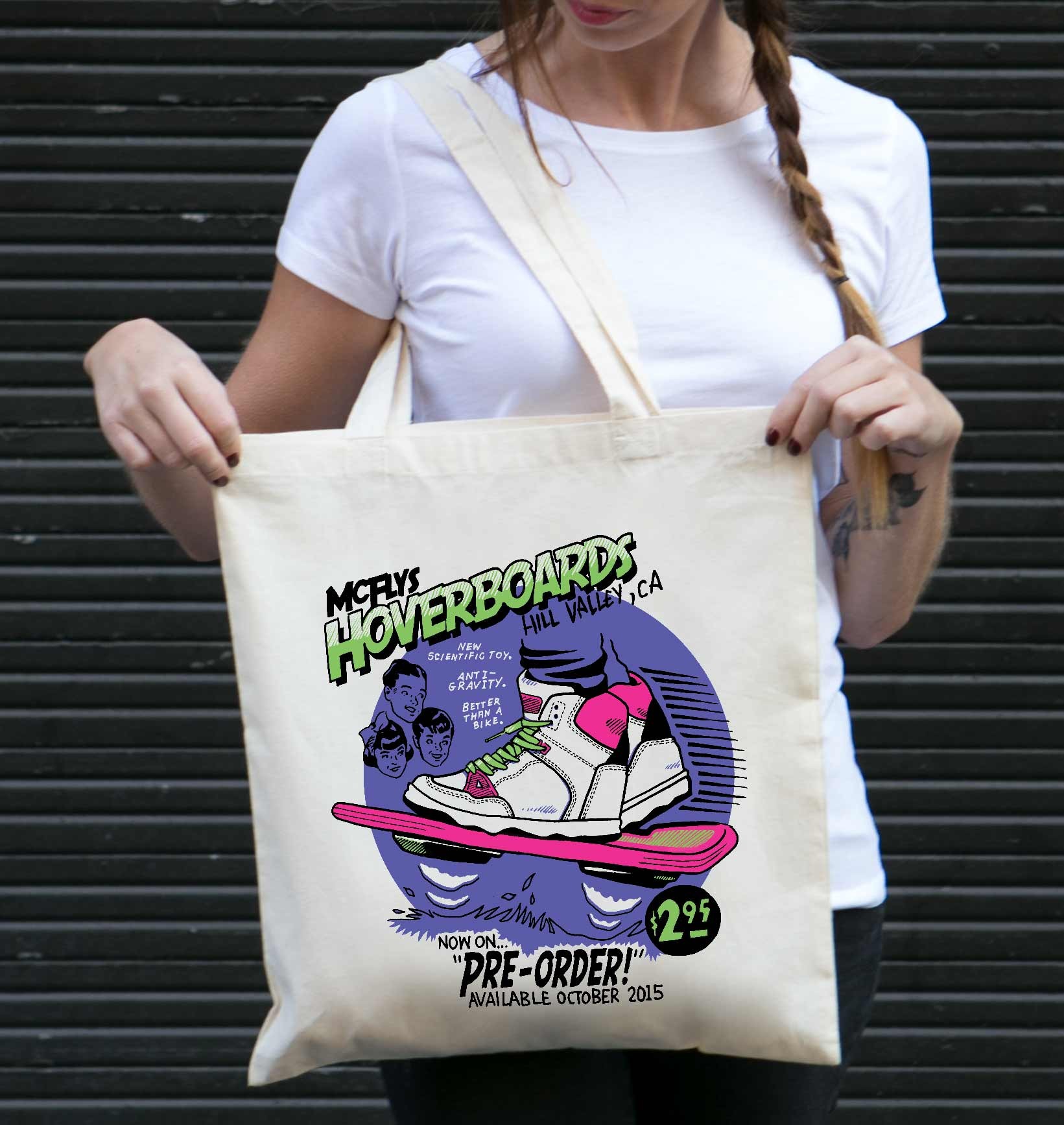 Tote Bag Hoverboard de couleur Écru par Neon Mystic