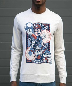 Sweatshirt à col rond Mario vs Bowser par Neon Mystic